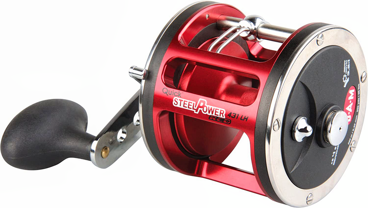 DAM QUICK STEELPOWER RED - HIGH QUALITY SALTWATER TROLLING/MULTIPLIER/  OVERHEAD REELS - LH - Adore Tackle