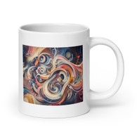 AI "Abstract Waves" White glossy mug