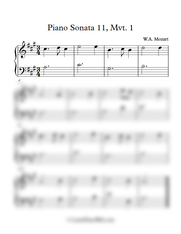 Easy: Piano Sonata No.11 - W.A. Mozart