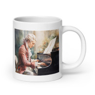 Mozart Piano White glossy mug