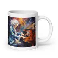 Mozart AI Oil Painting White glossy mug