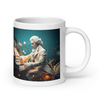 Mozart Piano Abstract White glossy mug