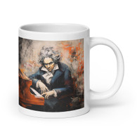Beethoven Abstract White glossy mug