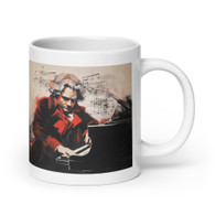 Beethoven Abstract 2 White glossy mug