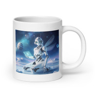 AI "Cyber Girl" White glossy mug