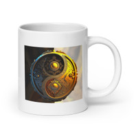 AI "Black Gold Yin Yang" White glossy mug