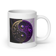 AI "Gold Purple Yin Yang" White glossy mug