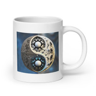 AI "Gray White Yin Yang" White glossy mug