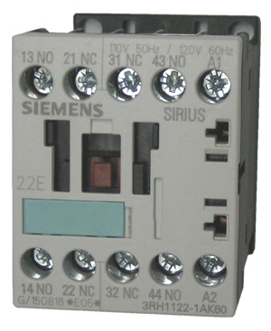 Siemens 3RH1122-1AK60 4 pole relay | 120 volt | 2 NO + 2 NC 20 amp contactor wiring diagram 
