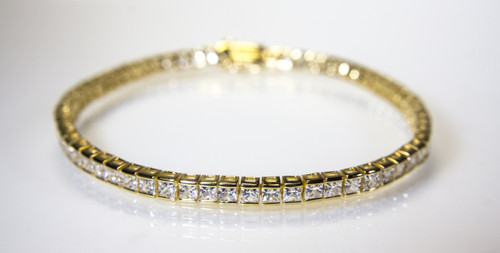 14 KT Vermeil Tennis Bracelet On Display
