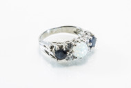 Lab-Created Opal, Cubic Zirconia, And Natural Sapphires