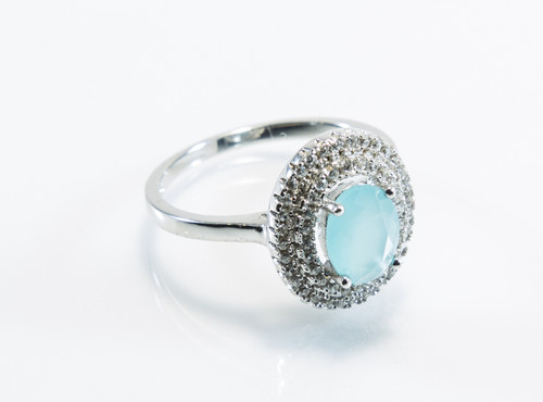 Round Chalcedony with Micro Pave Design 