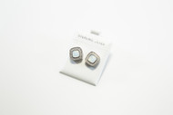 Square Lab Created Opals Surrounded by Cubic Zirconias