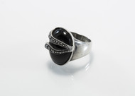 Real Black Onyx and Swiss Cut Marcasites
