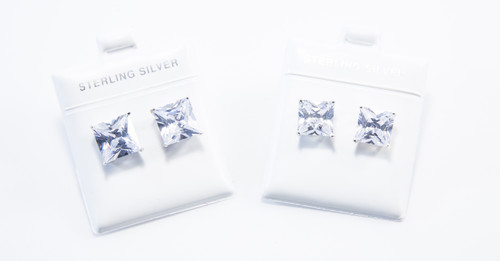 Large Princess Cut White Cubic Zirconia