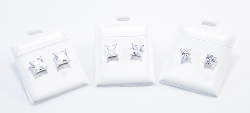 Medium Princess Cut White Cubic Zirconia