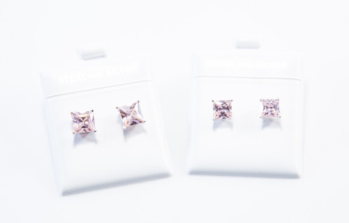 Medium Princess Cut Pink Cubic Zirconia