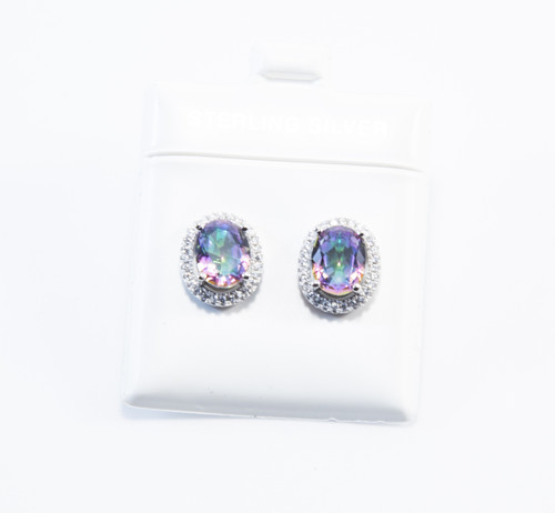 Micro Pave Mystic Topaz Earrings
