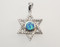 Lab Created Opal and Micro Pave Cubic Zirconia Jewish Star 