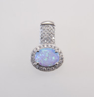 Light Blue Lab Opal with Micro Pave Cubic Zirconia