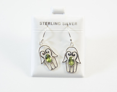 Hamsa (Hand of God) with Genuine Peridot