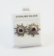 Sun Shaped Design with Garnet Gemstone in the Center