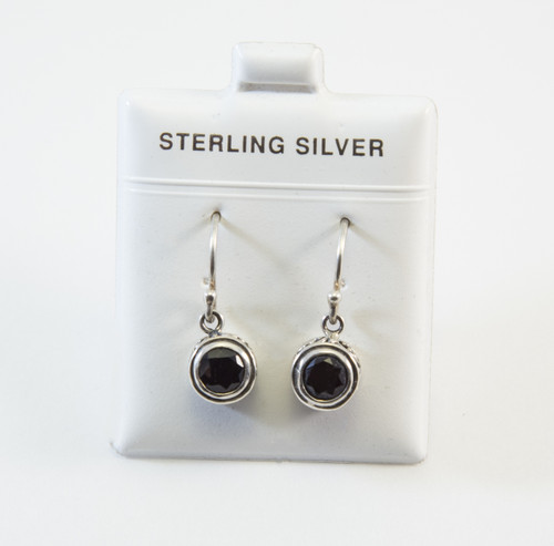 Balinese Scroll Earrings with Fancy Cut Genuine Garnet Gemstones