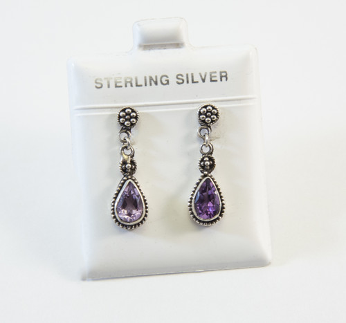 Genuine Pear-Shaped Amethyst with Balinese Filigree Design 