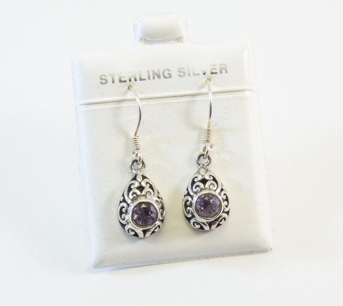 Genuine Round Amethysts with Balinese Scroll Pattern