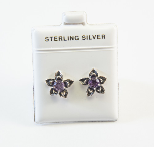 Blooming Flower Design with Genuine Amethyst 