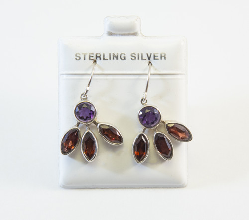 Genuine Round-Shaped Amethysts and Marquise-Shaped Garnets