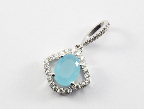 Eye-Shaped Micro Pave and Oval-Shaped Chalcedony 