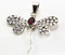 Oval-Shaped Genuine Garnet with Granulated Wings