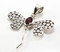 Oval-Shaped Genuine Garnet with Granulated Wings