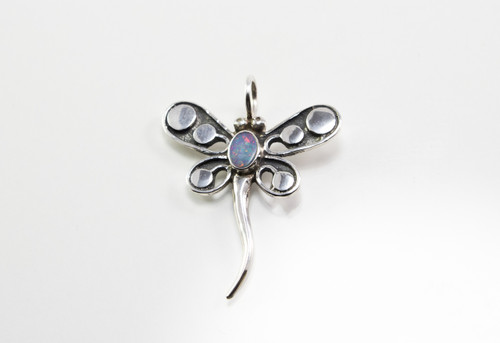 Natural Australian Opal Dragonfly Pendant