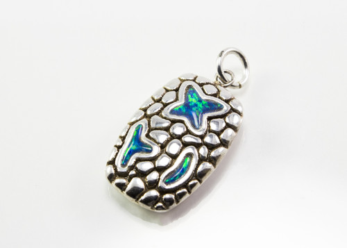 Blue Lab Created Opal  