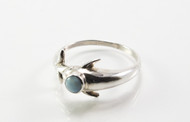 Natural Larimar Stone in a Dolphin Setting 