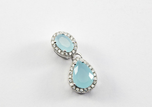 2 Stone Chalcedony Pendant