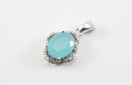 Oval-Shaped Faceted Chalcedony Pendant