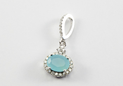 Oval-Shaped Chalcedony Drop Pendant