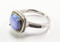 Square Light Blue Lab Opal Ring