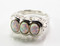 3 Stone White Lab Created Opal Ring