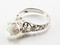Pronged Round-Shaped White Lab Created Opal Ring with Filigree