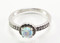 Round-Shaped White Lab Created Opal Ring with Micro Pave CZ