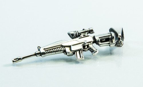 Silver Rifle with Scope Pendant 