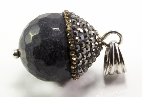 Blue Jade and Crystal Pendant