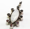 Marquise-Shaped Moonstone with Garnet Pendant