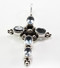 Oval-Shaped Blue Topaz Balinese Cross Pendant