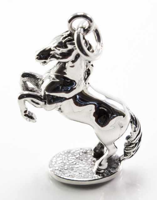 Silver Stallion Horse Pendant