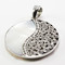 Round Mother of Pearl Pendant w/ Scroll and Dots 